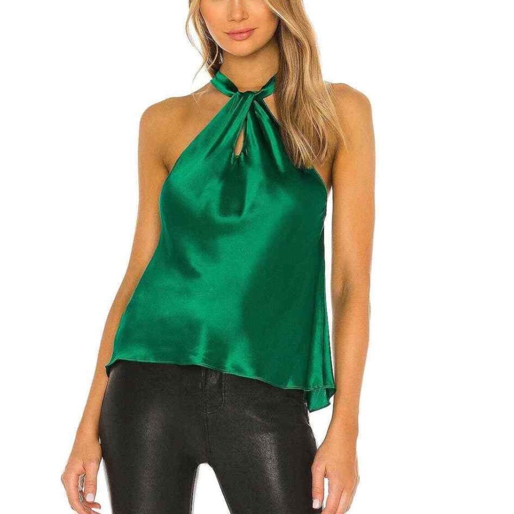 Amanda Uprichard Green Keyhole Tank Top